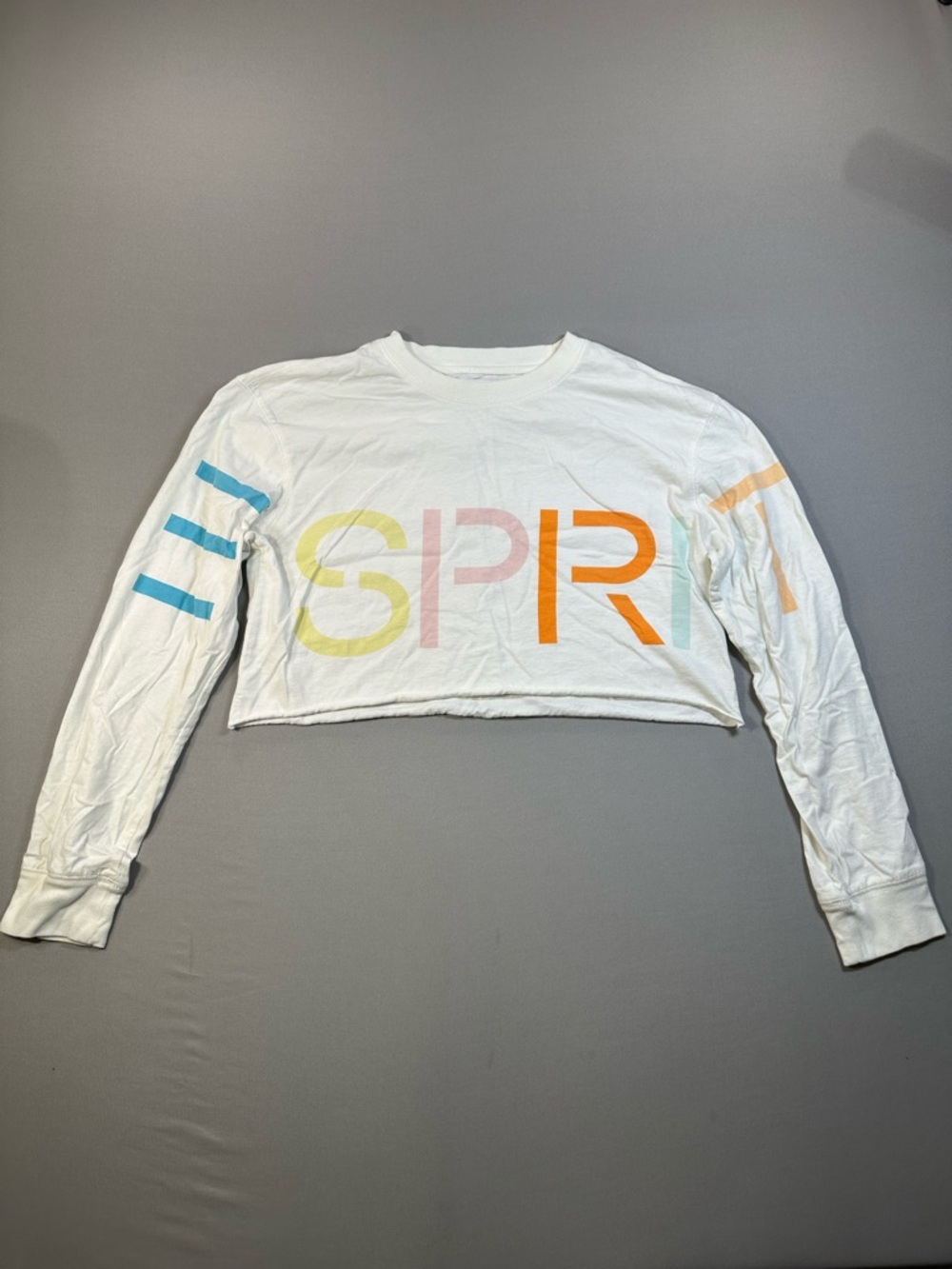 ESPRIT by Pacsun Cropped Roll-Hem Long Sleeve Graphic Tee - Womens Small